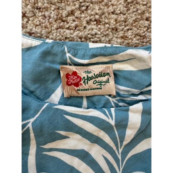 Hilo Hattie Hawaiian Dress, XL, Blue & White print - Picture 5 of 5